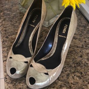 Gorgeous Fendi peep toe pumps